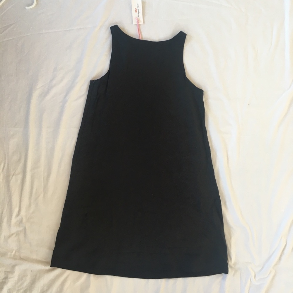 Vineyard Vines black linen dress size 4 NWT $148 - Picture 2 of 8